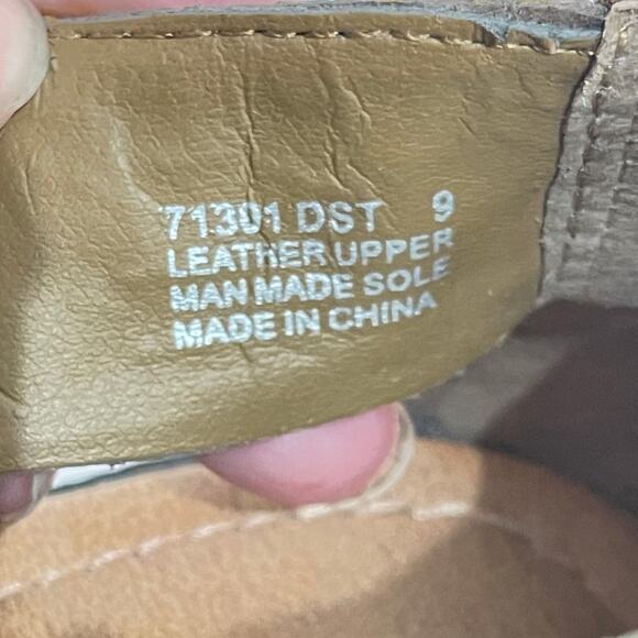 Minnetonka Ankle Sandals Womens 9 Brown Leather Yellow Beads Gladiator BOHO - Picture 5 of 9